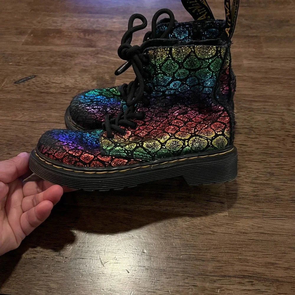 Dr Marten Toddler 1460 Pascal Rainbow Boots size 12